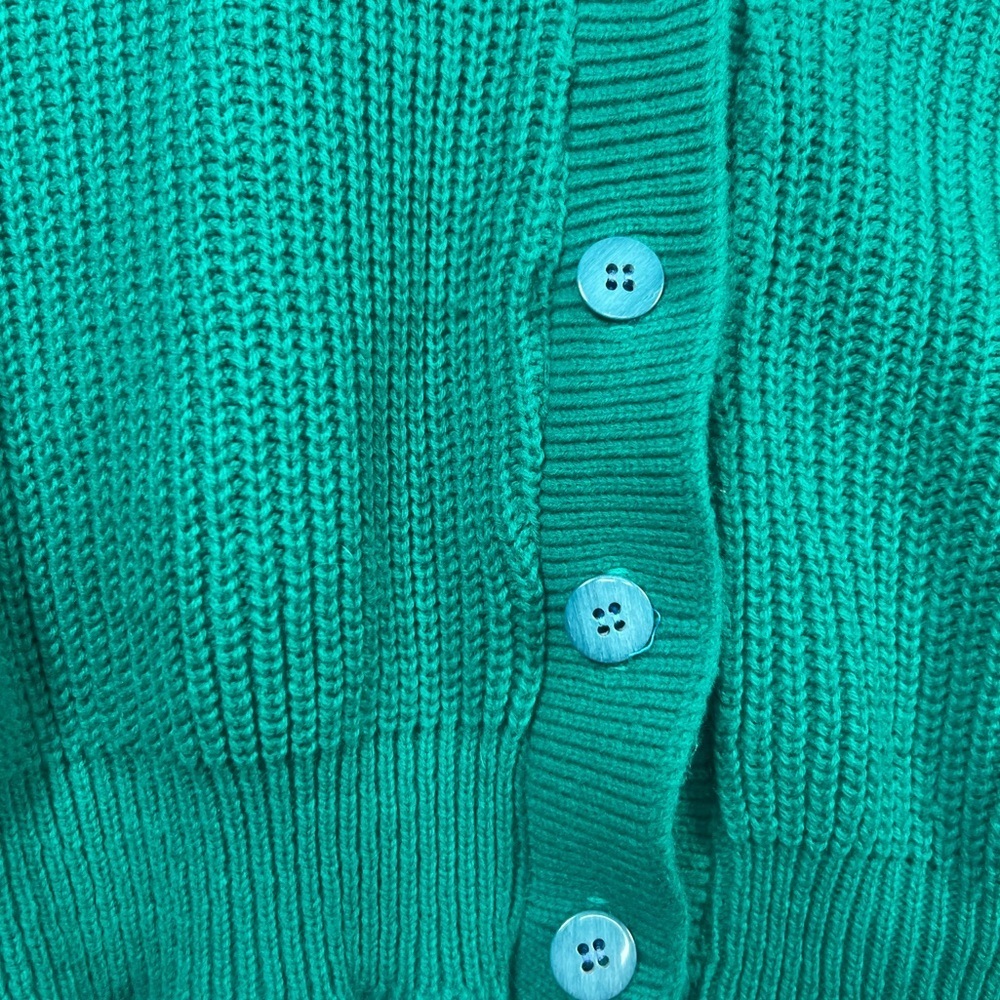 Basic Ingredients Bright Green Button Front Sweat… - image 2